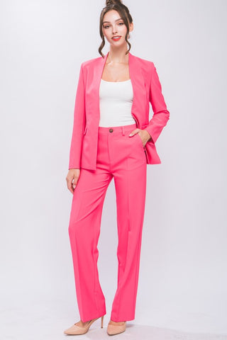 formal straight leg blazer pants