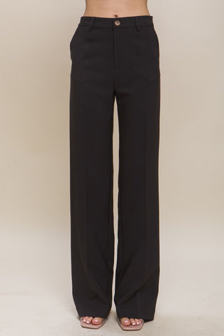 black formal straight leg blazer pants 