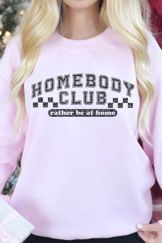 Homebody Club Graphic Sweatshirt Pink