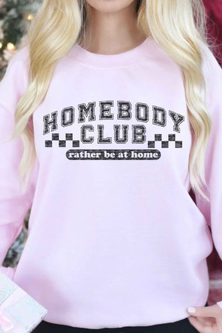 Homebody Club Graphic Sweatshirt Pink